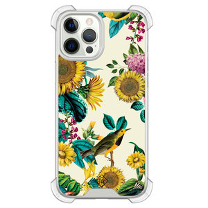 Casimoda iPhone 12 (Pro) siliconen shockproof hoesje - Sunflowers
