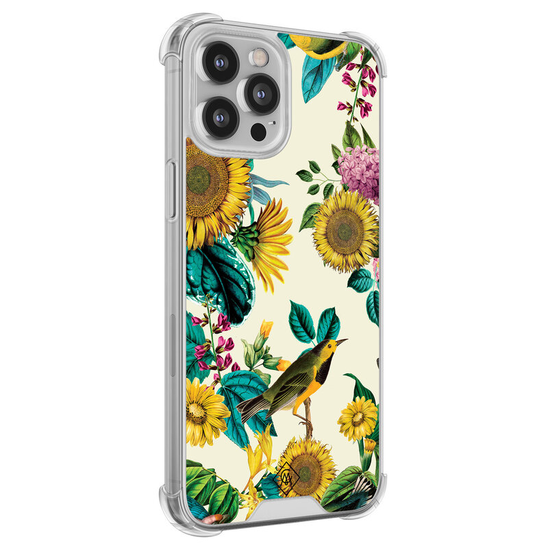 Casimoda iPhone 12 (Pro) siliconen shockproof hoesje - Sunflowers