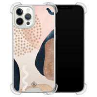 Casimoda iPhone 12 (Pro) siliconen shockproof hoesje - Abstract dots