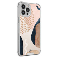 Casimoda iPhone 12 (Pro) siliconen shockproof hoesje - Abstract dots
