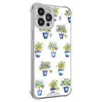 Casimoda iPhone 12 (Pro) siliconen shockproof hoesje - Lemon trees