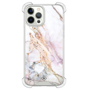 Casimoda iPhone 12 (Pro) shockproof hoesje - Parelmoer marmer