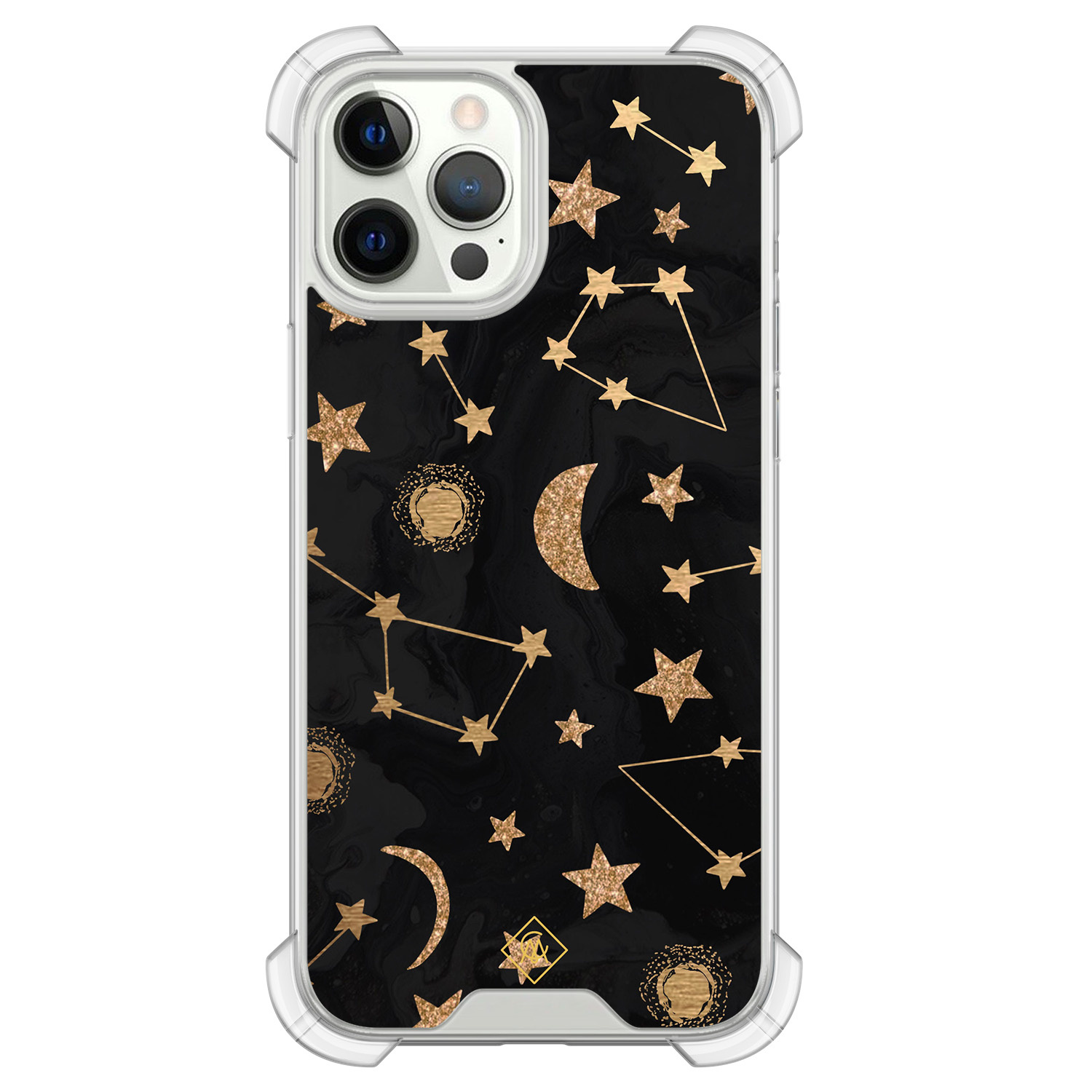 iPhone 12 (Pro) siliconen shockproof hoesje Counting the stars