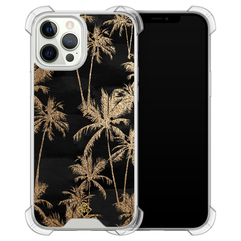 Casimoda iPhone 12 (Pro) siliconen shockproof hoesje - Palmbomen