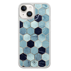 Casimoda iPhone 14 hybride hoesje - Blue cubes