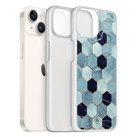 Casimoda iPhone 14 hybride hoesje - Blue cubes