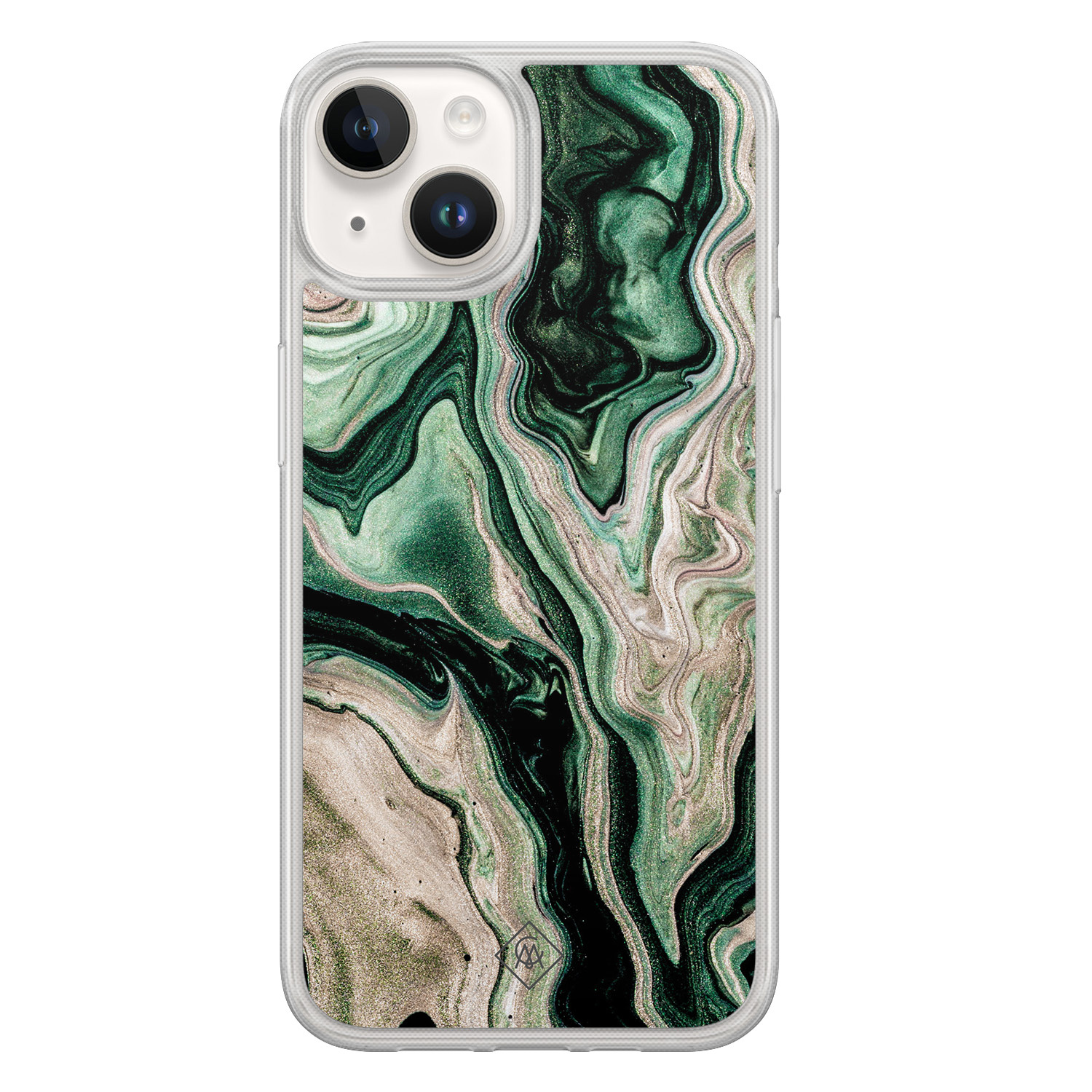 iPhone 14 hybride hoesje - Green waves