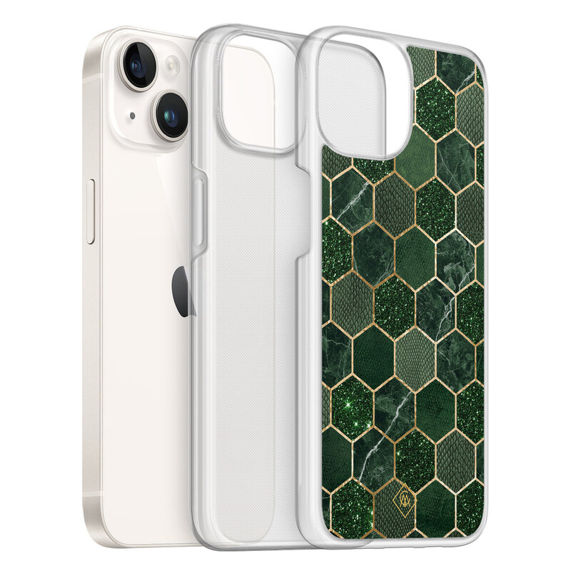 Casimoda iPhone 14 hybride hoesje - Kubus groen