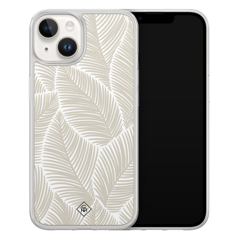 Casimoda iPhone 14 hybride hoesje - Palmy leaves beige