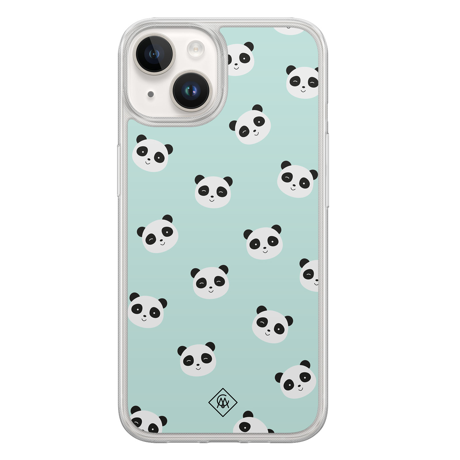 iPhone 14 hybride hoesje - Panda print
