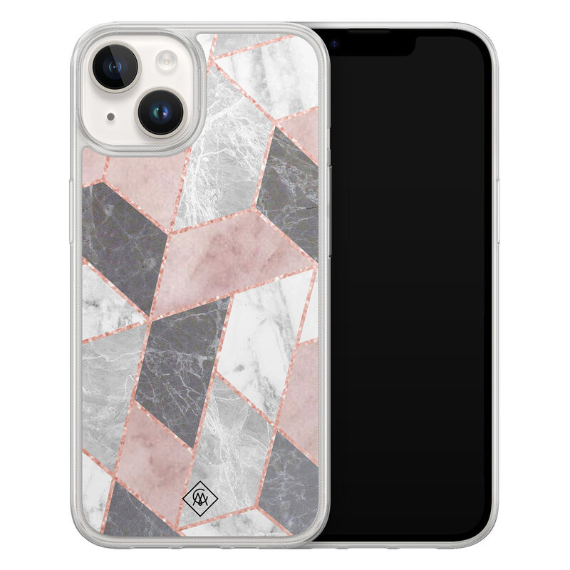 Casimoda iPhone 14 hybride hoesje - Stone grid