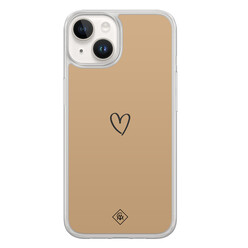 Casimoda iPhone 14 hybride hoesje - Hart bruin