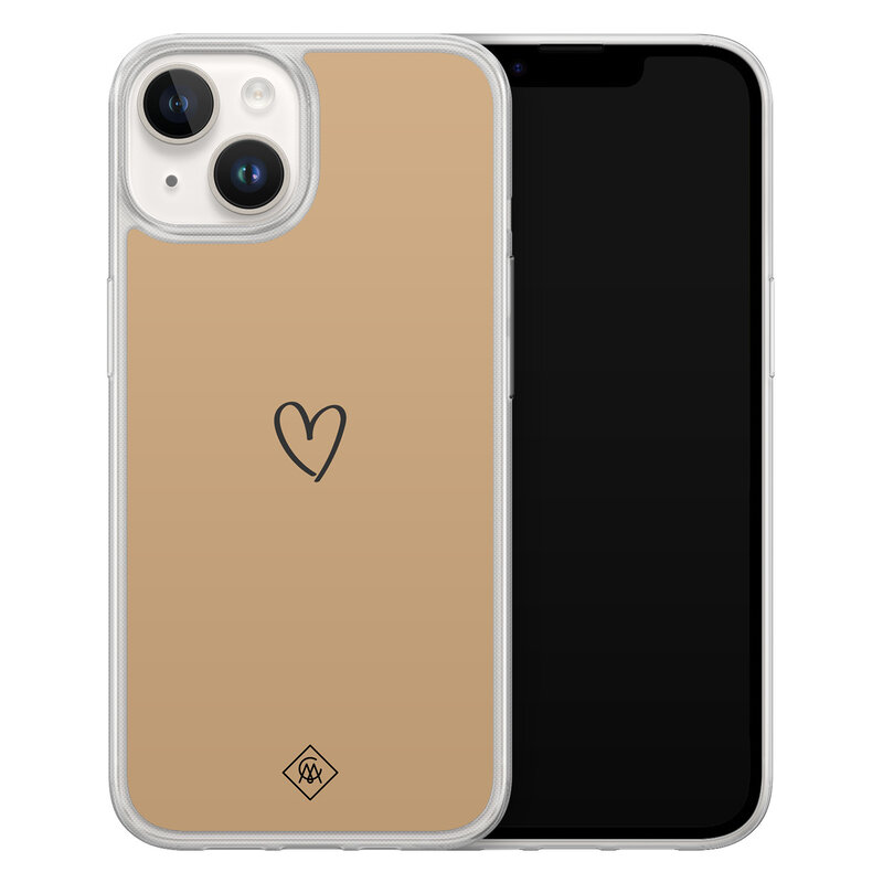Casimoda iPhone 14 hybride hoesje - Hart bruin