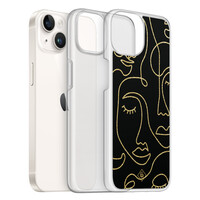 Casimoda iPhone 14 hybride hoesje - Abstract faces
