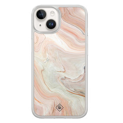 Casimoda iPhone 14 hybride hoesje - Marmer waves