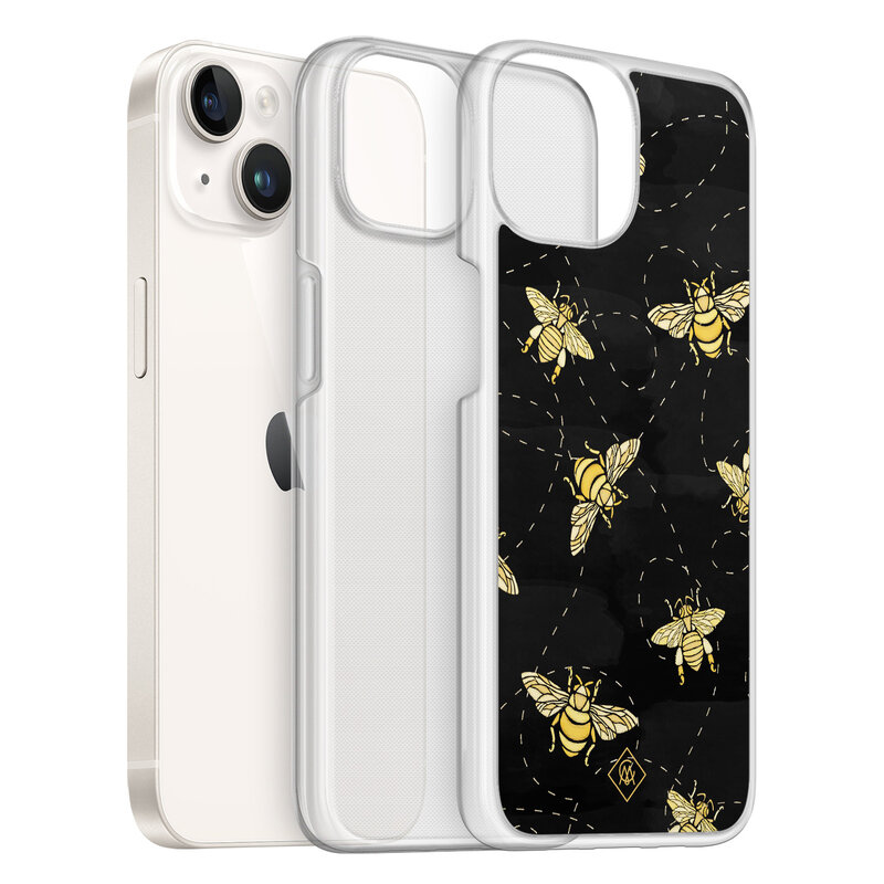 Casimoda iPhone 14 hybride hoesje - Bee happy
