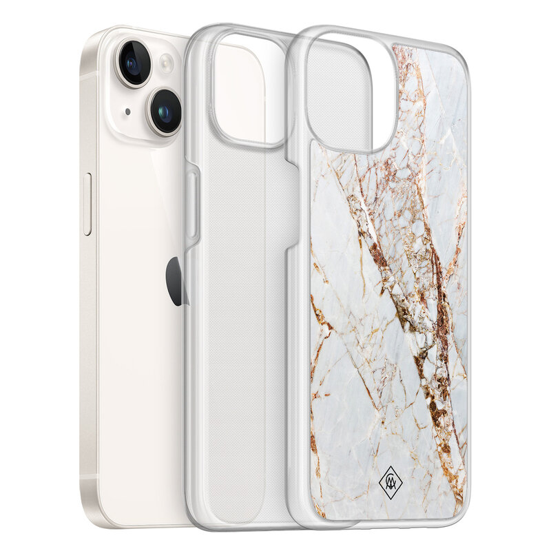 Casimoda iPhone 14 hybride hoesje - Marmer goud