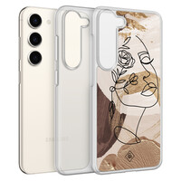 Casimoda Samsung Galaxy S23 hybride hoesje - Abstract gezicht bruin