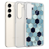 Casimoda Samsung Galaxy S23 hybride hoesje - Blue cubes