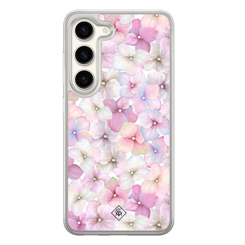 Casimoda Samsung Galaxy S23 hybride hoesje - Floral hortensia