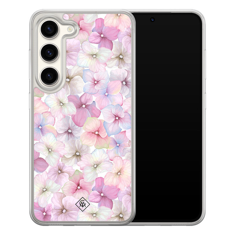 Casimoda Samsung Galaxy S23 hybride hoesje - Floral hortensia