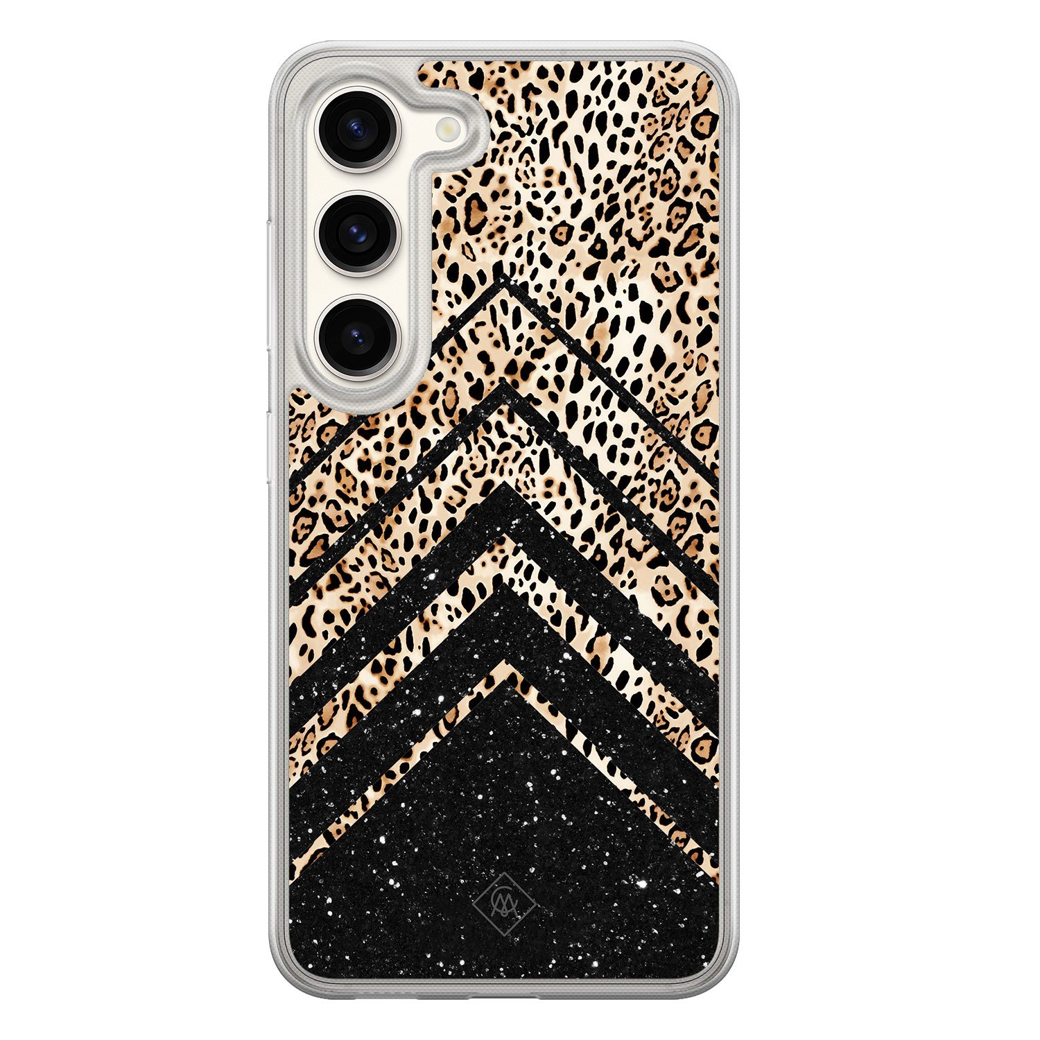Samsung Galaxy S23 hybride hoesje Chevron luipaard