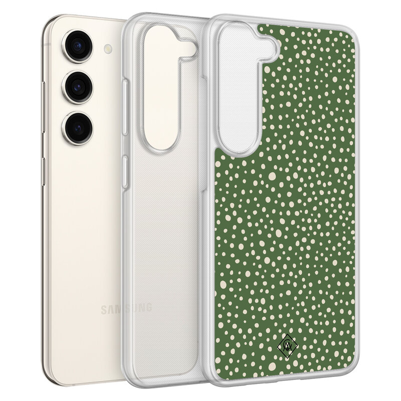 Casimoda Samsung Galaxy S23 hybride hoesje - Green dots