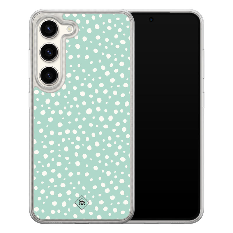 Casimoda Samsung Galaxy S23 hybride hoesje - Mint dots