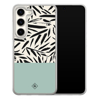 Casimoda Samsung Galaxy S23 hybride hoesje - Abstract mint palms