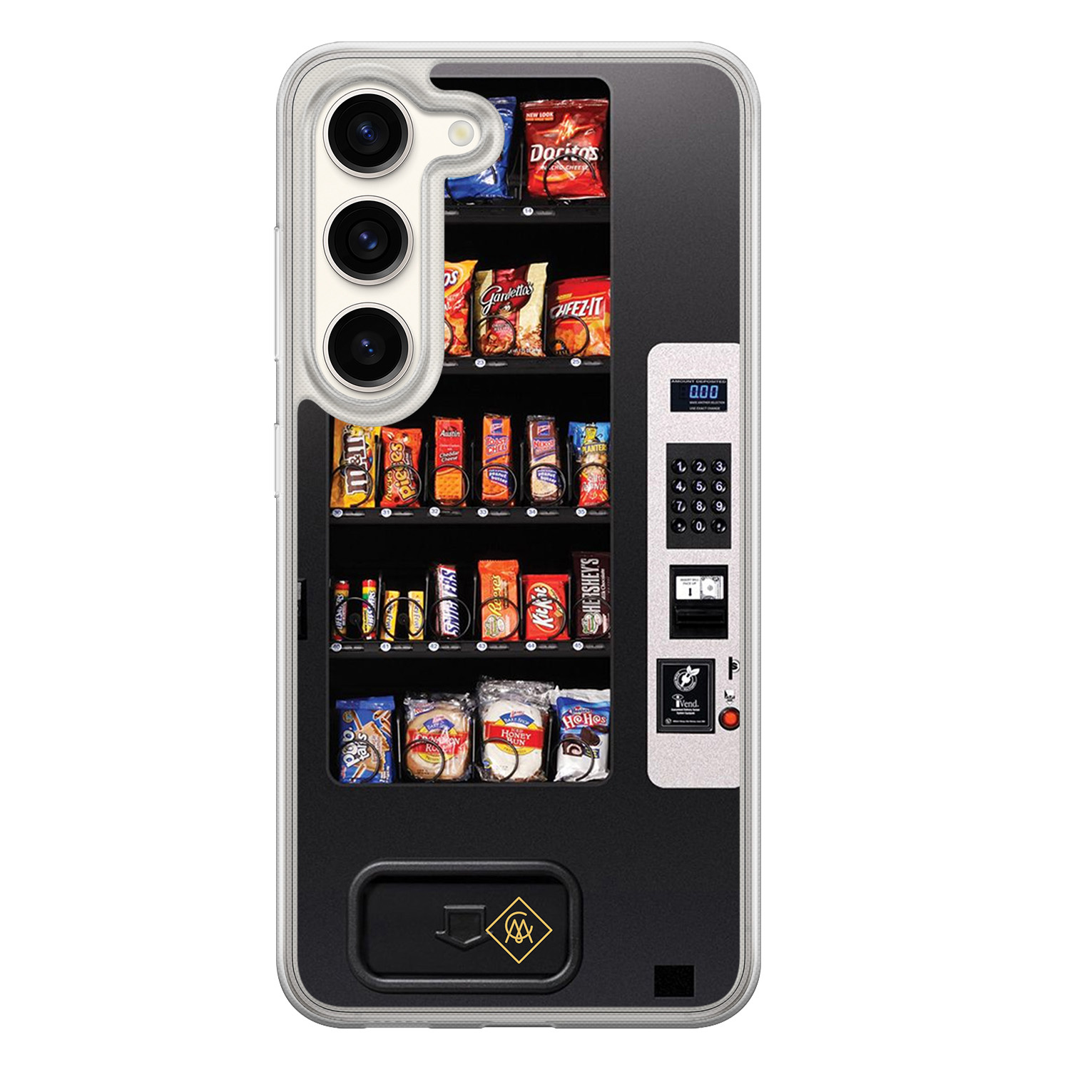 Samsung Galaxy S23 hybride hoesje - Snoepautomaat - Multi - Hard Case TPU Zwart - Snoep - Casimoda