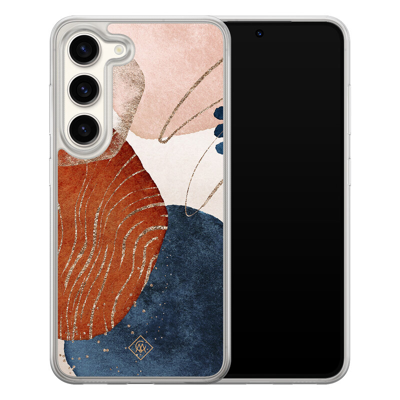 Casimoda Samsung Galaxy S23 hybride hoesje - Abstract terracotta