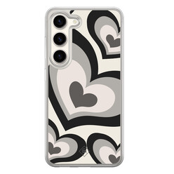 Casimoda Samsung Galaxy S23 hybride hoesje - Hart swirl zwart