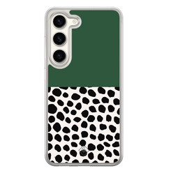 Casimoda Samsung Galaxy S23 hybride hoesje - Green polka