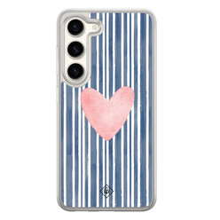 Casimoda Samsung Galaxy S23 hybride hoesje - Hart x streepjes