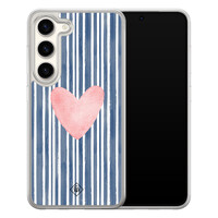 Casimoda Samsung Galaxy S23 hybride hoesje - Hart x streepjes