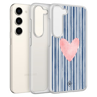 Casimoda Samsung Galaxy S23 hybride hoesje - Hart x streepjes