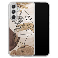 Casimoda Samsung Galaxy A54 hybride hoesje - Abstract gezicht bruin