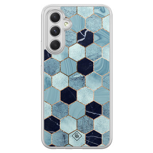 Casimoda Samsung Galaxy A54 hybride hoesje - Blue cubes