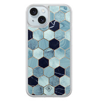 Casimoda iPhone 15 hybride hoesje - Blue cubes