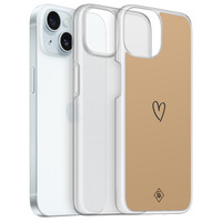 Casimoda iPhone 15 hybride hoesje - Hart bruin