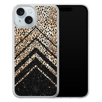 Casimoda iPhone 15 hybride hoesje - Chevron luipaard