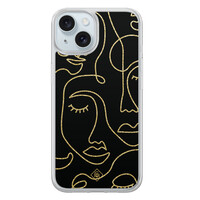 Casimoda iPhone 15 hybride hoesje - Abstract faces