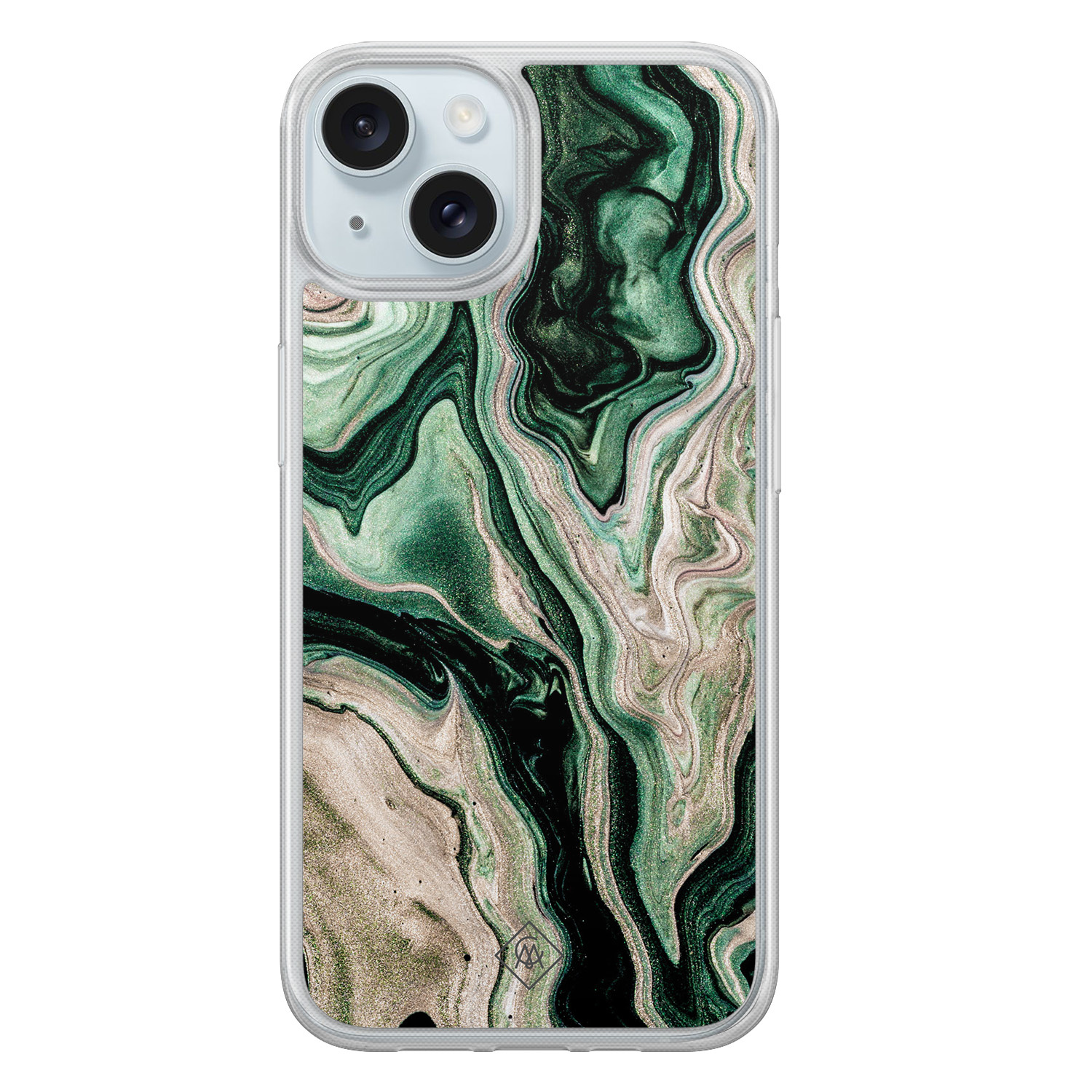 iPhone 15 hybride hoesje - Green waves