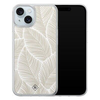 Casimoda iPhone 15 hybride hoesje - Palmy leaves beige