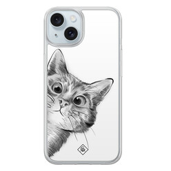Casimoda iPhone 15 hybride hoesje - Kat kiekeboe