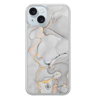 Casimoda iPhone 15 hybride hoesje - Marmer grijs