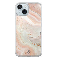 Casimoda iPhone 15 hybride hoesje - Marmer waves