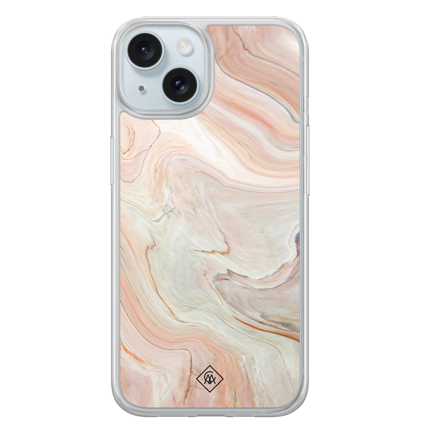 iPhone 15 hybride hoesje - Marmer waves