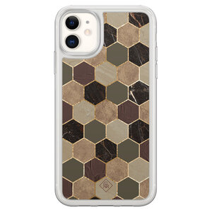 Casimoda iPhone 11 hybride hoesje - Kubus groen bruin
