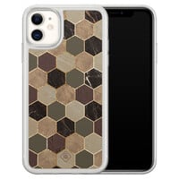 Casimoda iPhone 11 hybride hoesje - Kubus groen bruin